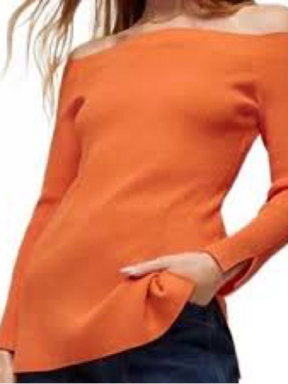 Veronica Beard Derick off-the-shoulder ribbed-knit top M
